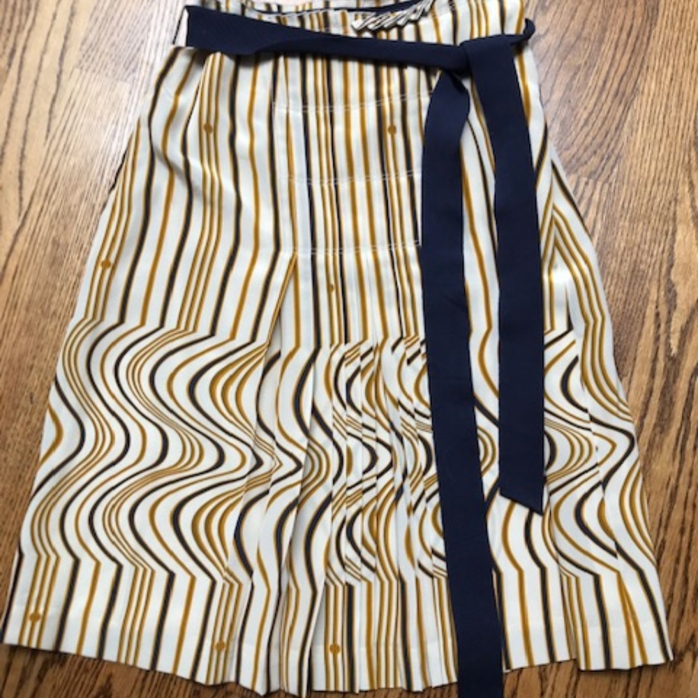 NWT Tory Burch Silk Striped Skirt